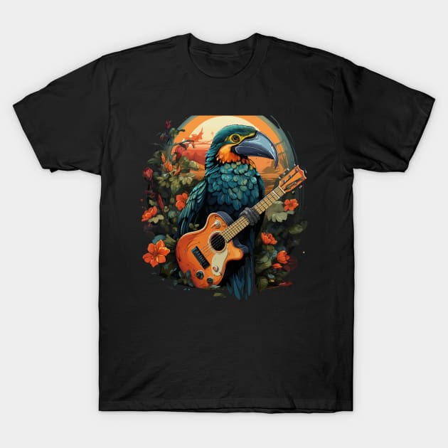 Hornbill Playing Guitar T-Shirt by JH Mart